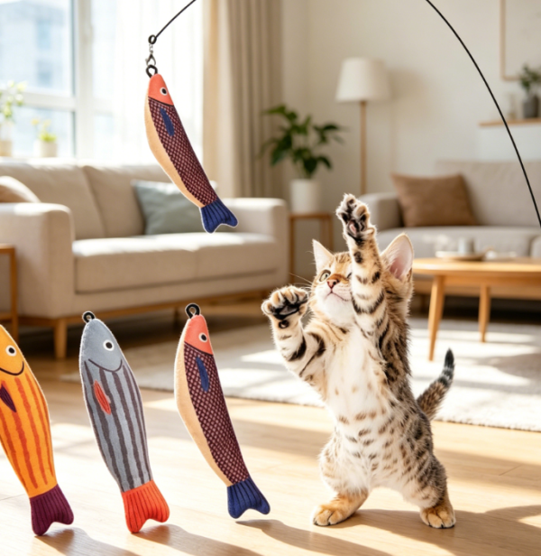 Catnip Wiggle Sounding Toys – 3 Pieces, Soft and Durable, Interactive Kick Toy for Indoor Play